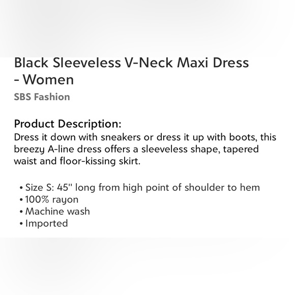 Black maxi v-neck dress - Picture 8 of 9